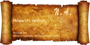 Németh Anton névjegykártya